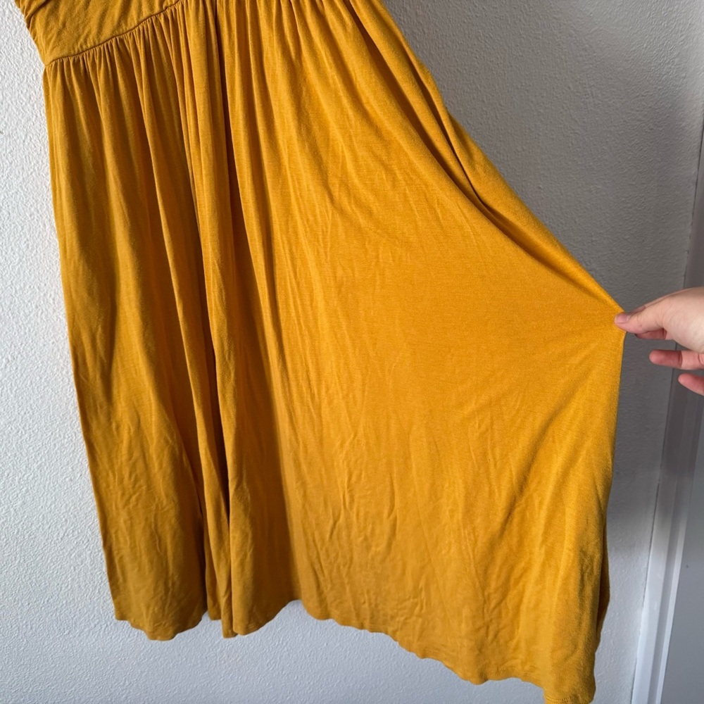 Hippie Chic Mustard Yellow Midi Dress Size SM Boho Coquette Cottagecore Boho - Picture 5 of 9